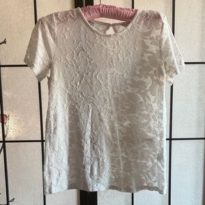 Lucky‎ Brand Ivory Lace Short Sleeve Tee